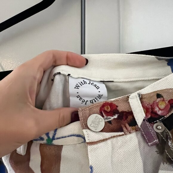 With Jean Womens Newry Floral Mimicry Cotton Jeans | Size S - Picture 6 of 7